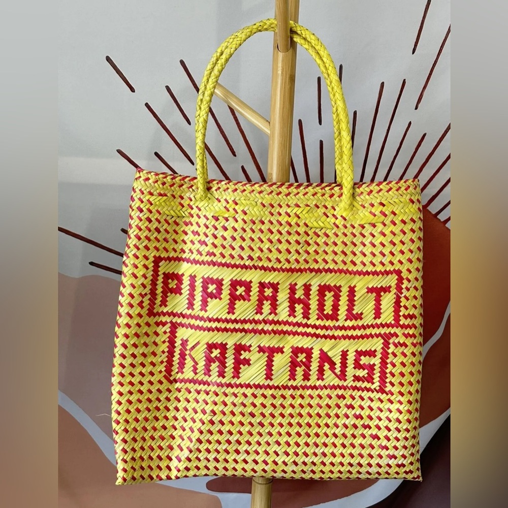Yellow & Red Woven Tote Bag